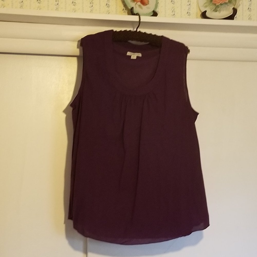 Purple, 100% Cotton, Tank Top by Coldwater Creek